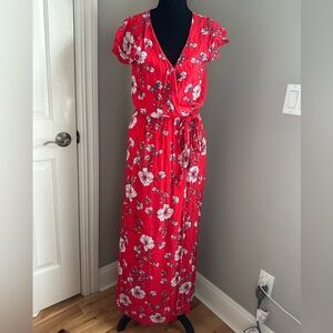 Floral Red Maxi Dress